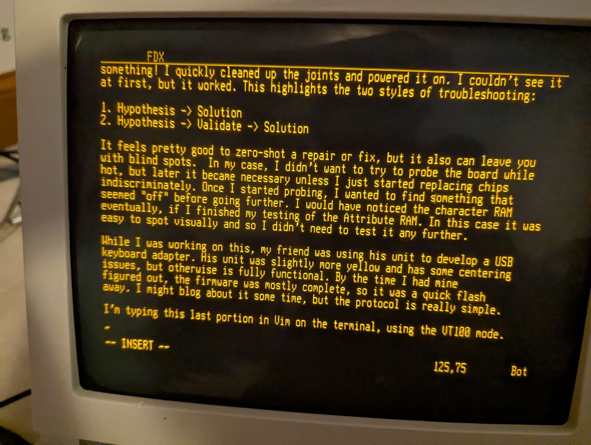 Image of editing this post with the terminal